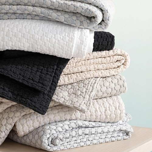 King Size Neutral Solid Pattern Coverlet by Pine Cone Hill