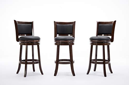 Boraam Augusta Bar Height Swivel Stool, 29-Inch, Cappuccino