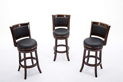 Boraam Augusta Bar Height Swivel Stool, 29-Inch, Cappuccino