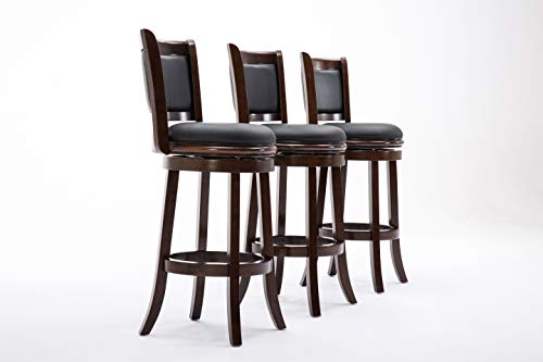 Boraam Augusta Bar Height Swivel Stool, 29-Inch, Cappuccino