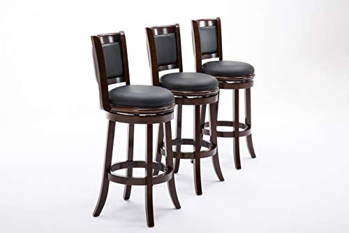 Boraam Augusta Bar Height Swivel Stool, 29-Inch, Cappuccino