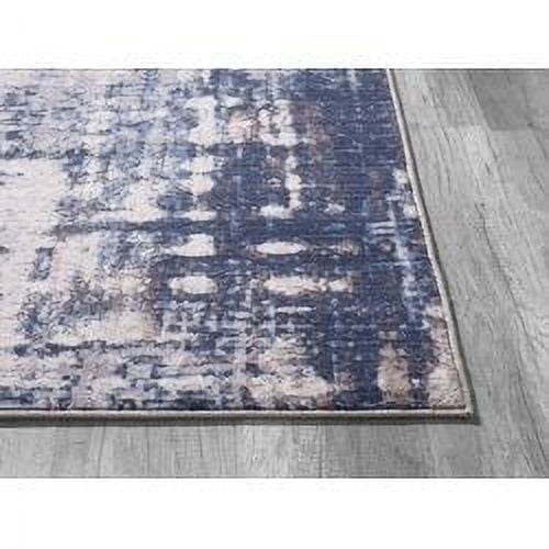 Navy Abstract Accent Rug, 5' x 7