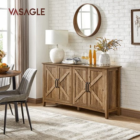 Adjustable Shelf Buffet Cabinet for Rustic Living Room