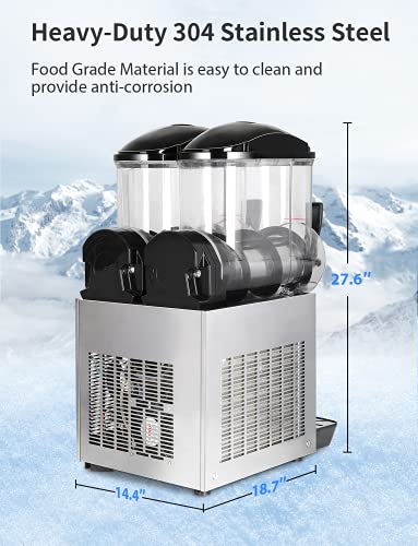 Large Commercial Slushy Maker with Dual Tanks, 24L