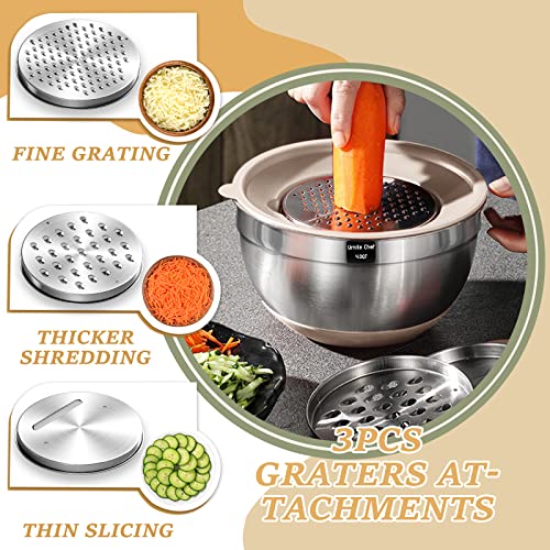 26PCS Stainless Steel Mixing Bowls Set with Airtight Lids