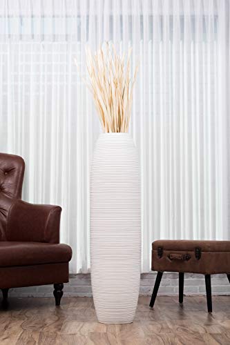 White Wooden Floor Vase for Farmhouse Home Decor