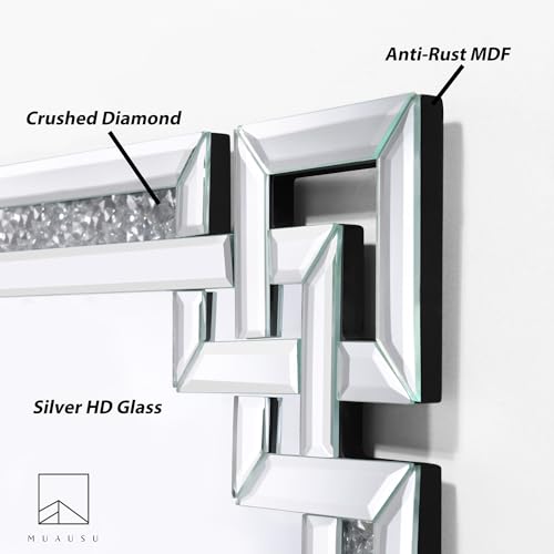 Crystal Crush Diamond 47'' x 30'' Rectangle Wall Mirror