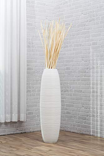 White Wooden Floor Vase for Farmhouse Home Decor