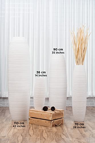 White Wooden Floor Vase for Farmhouse Home Decor
