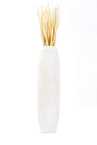 White Wooden Floor Vase for Farmhouse Home Decor