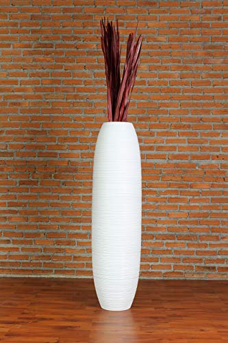 White Wooden Floor Vase for Farmhouse Home Decor