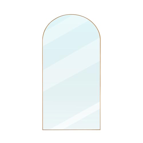 ZHUNFA 76''×34'' Arched Full-Length Mirror, Gold Aluminum Frame