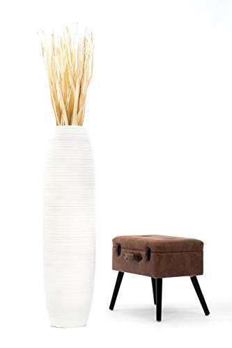 White Wooden Floor Vase for Farmhouse Home Decor