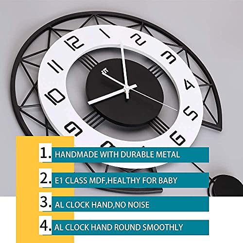 Modern 17 Inch Pendulum Wall Clock for Home