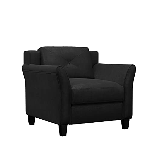 Harrington Armchair - Black, 35.4"W x 32"D x 32.7"H