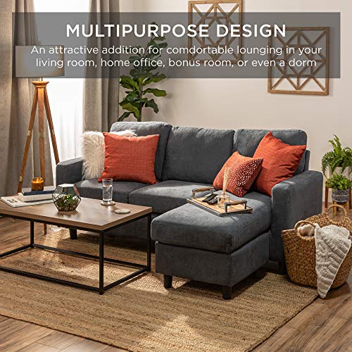 Upholstered Sectional Sofa for Small Spaces - Blue/Gray