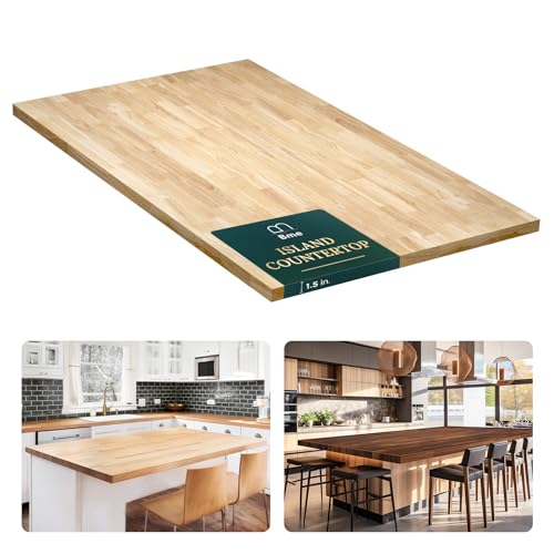 Solid Wood 6ft Butcher Block Island Countertop, Unfinished