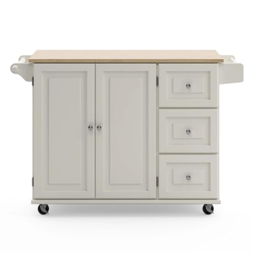 Homestyles Mobile Kitchen Island Cart with Drop Leaf, 54