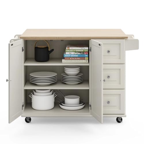 Homestyles Mobile Kitchen Island Cart with Drop Leaf, 54