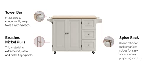 Homestyles Mobile Kitchen Island Cart with Drop Leaf, 54