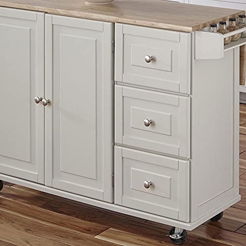 Homestyles Mobile Kitchen Island Cart with Drop Leaf, 54