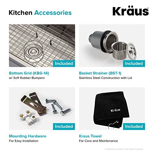 Kraus KBU14 Undermount Single Bowl Stainless Steel Sink