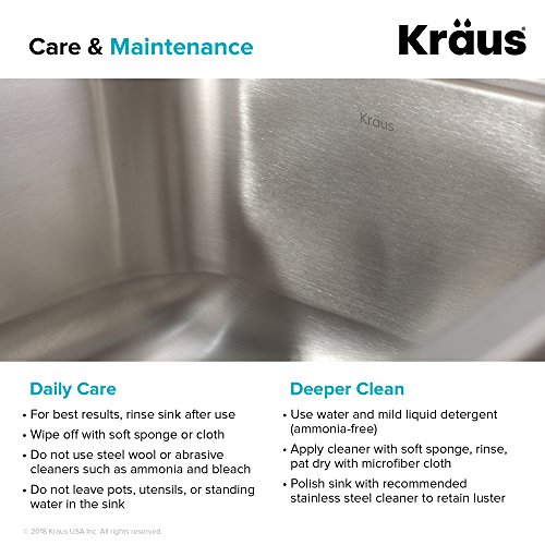 Kraus KBU14 Undermount Single Bowl Stainless Steel Sink