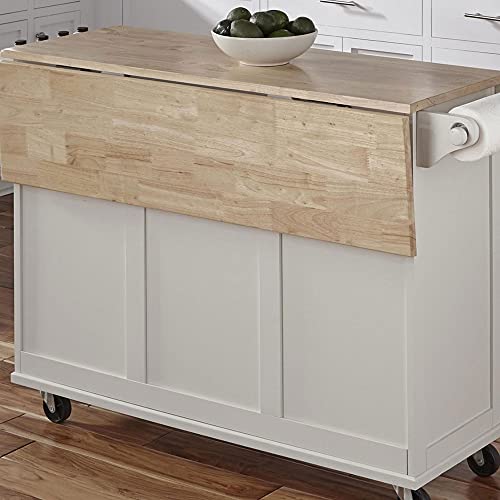 Homestyles Mobile Kitchen Island Cart with Drop Leaf, 54