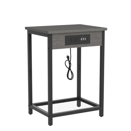 Set of 2 CADUKE Nightstands with Charging Station