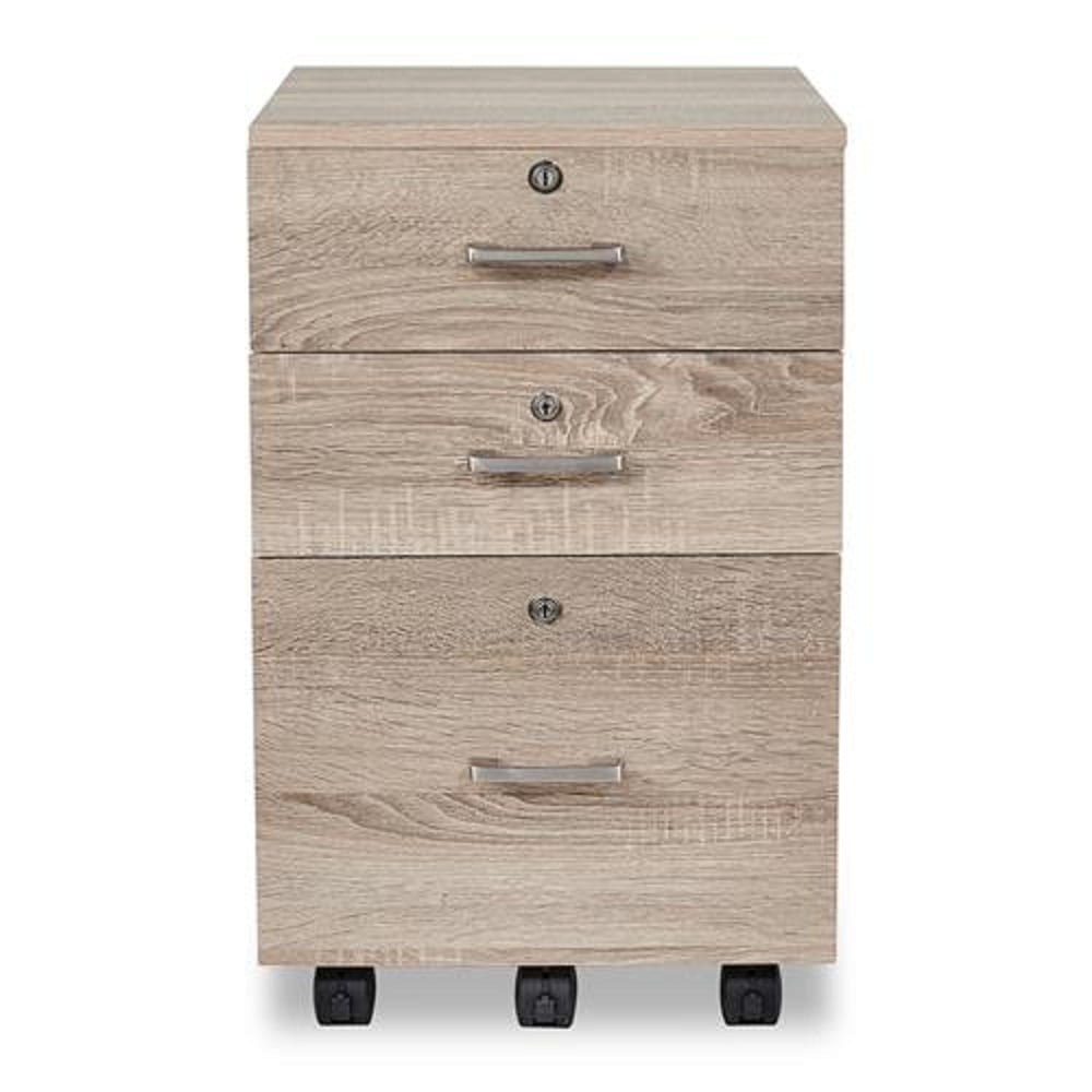 Portable Oak File Cabinet with Lock - Ktaxon