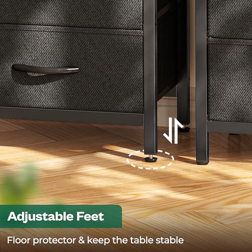 Rustic Brown Nightstand with Charging Station and USB Ports