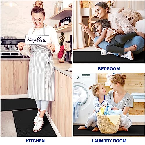 StepRite Black Kitchen Mats - Set of 2