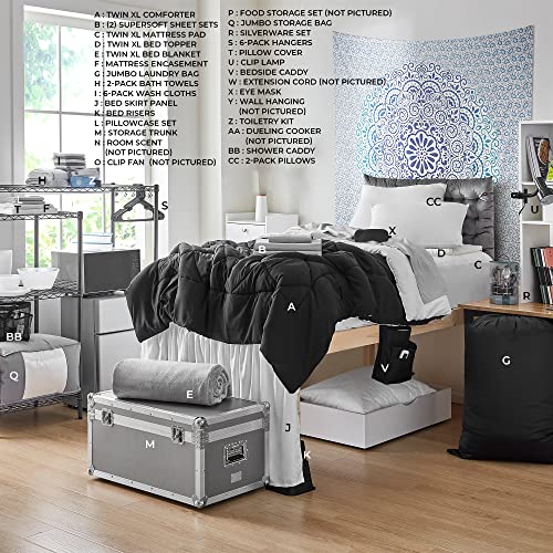 Complete Twin XL Bedding and Dorm Essentials Set