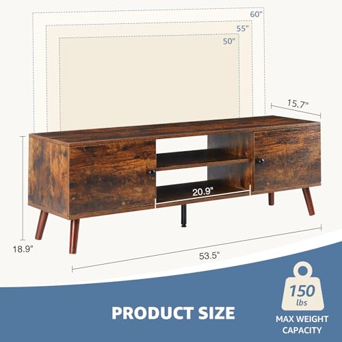 Mid Century Modern TV Stand with Storage Cabinet