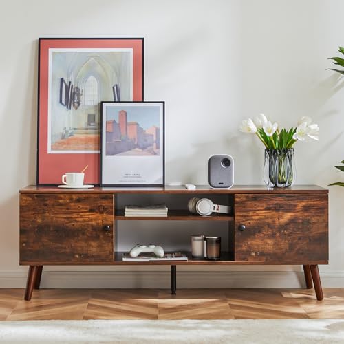 Mid Century Modern TV Stand with Storage Cabinet