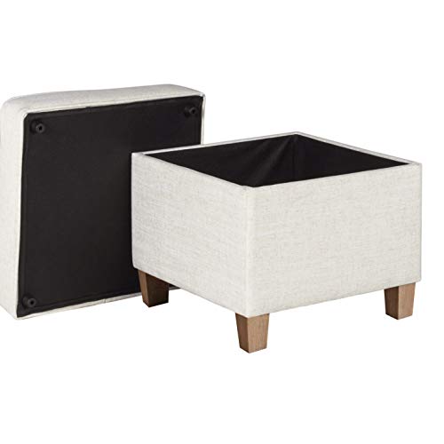 Square Storage Ottoman with Lift-Off Lid