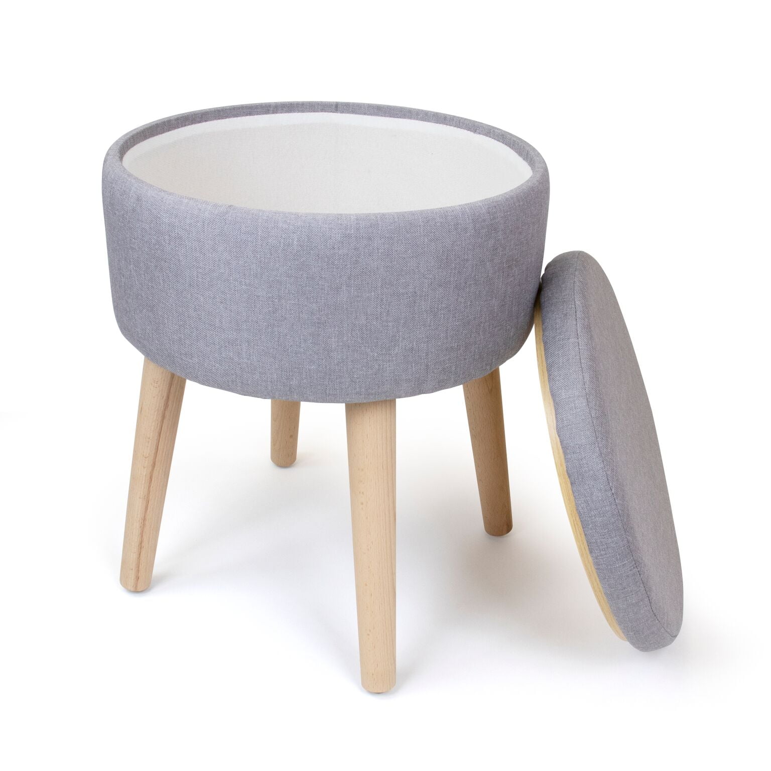 Humble Crew Ashton 14" Round Storage Ottoman with Tray