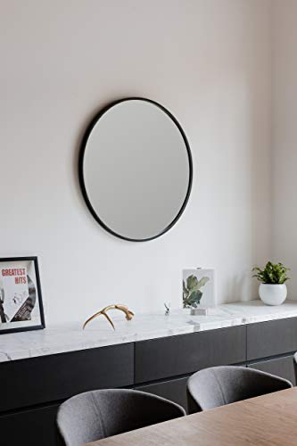 Modern Rubber Frame Wall Mirror - Black