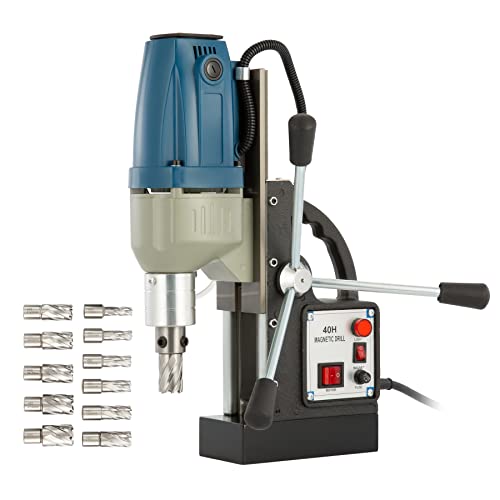 ZELCAN 1100W Electric Magnetic Drill Press with Bit Set