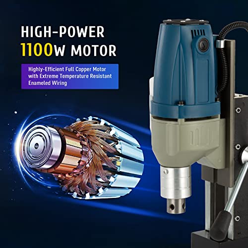 ZELCAN 1100W Electric Magnetic Drill Press with Bit Set