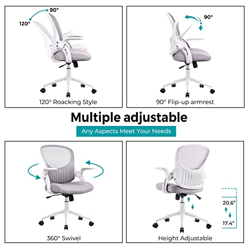 Ergonomic Mid-Back Mesh Office Chair, Gray
