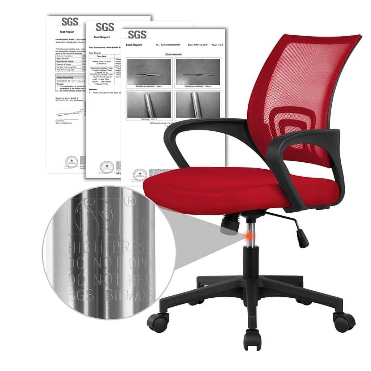 Red Adjustable Manager's Chair with Swivel