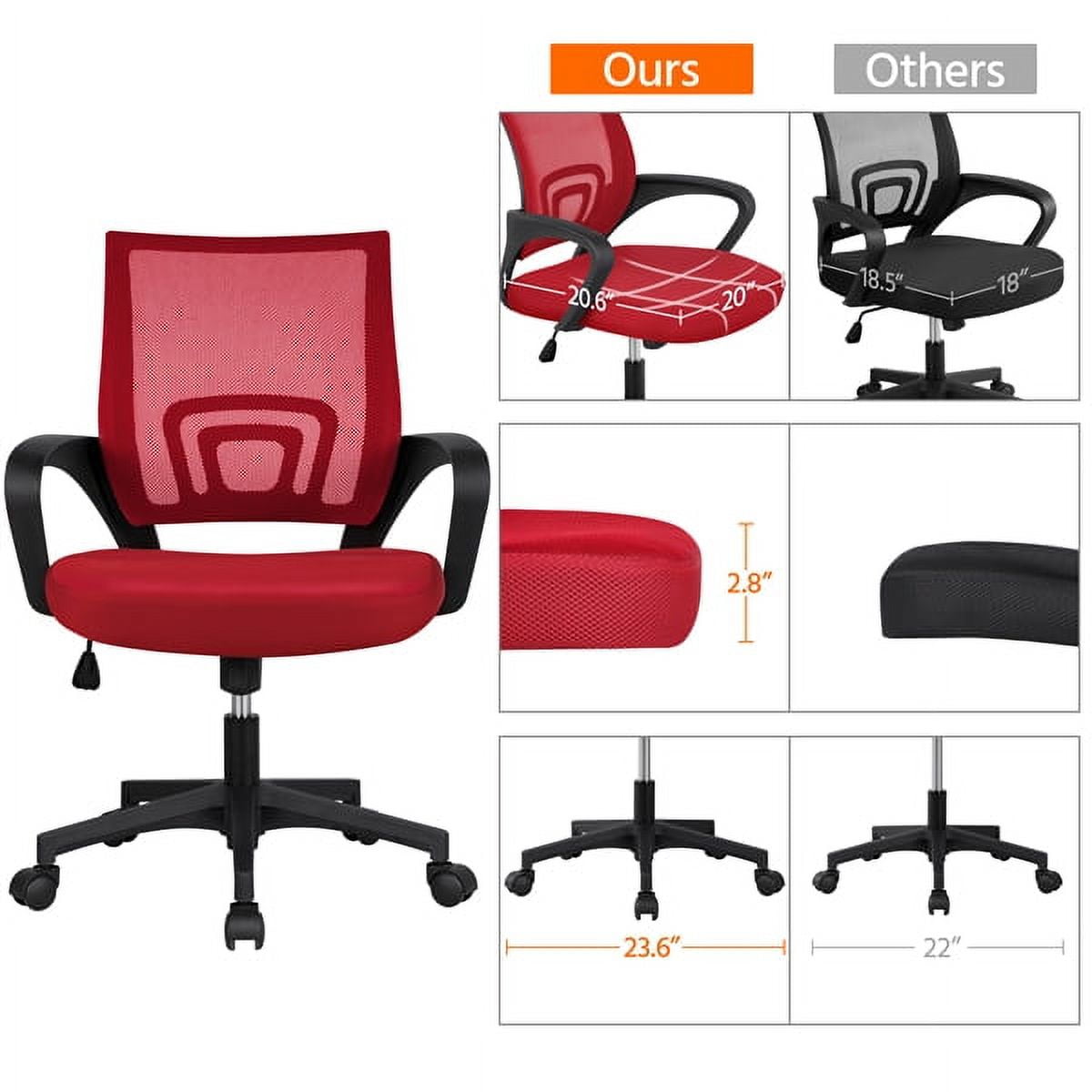 Red Adjustable Manager's Chair with Swivel