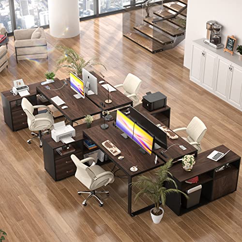 Large L-Shaped Desk with Storage and Power