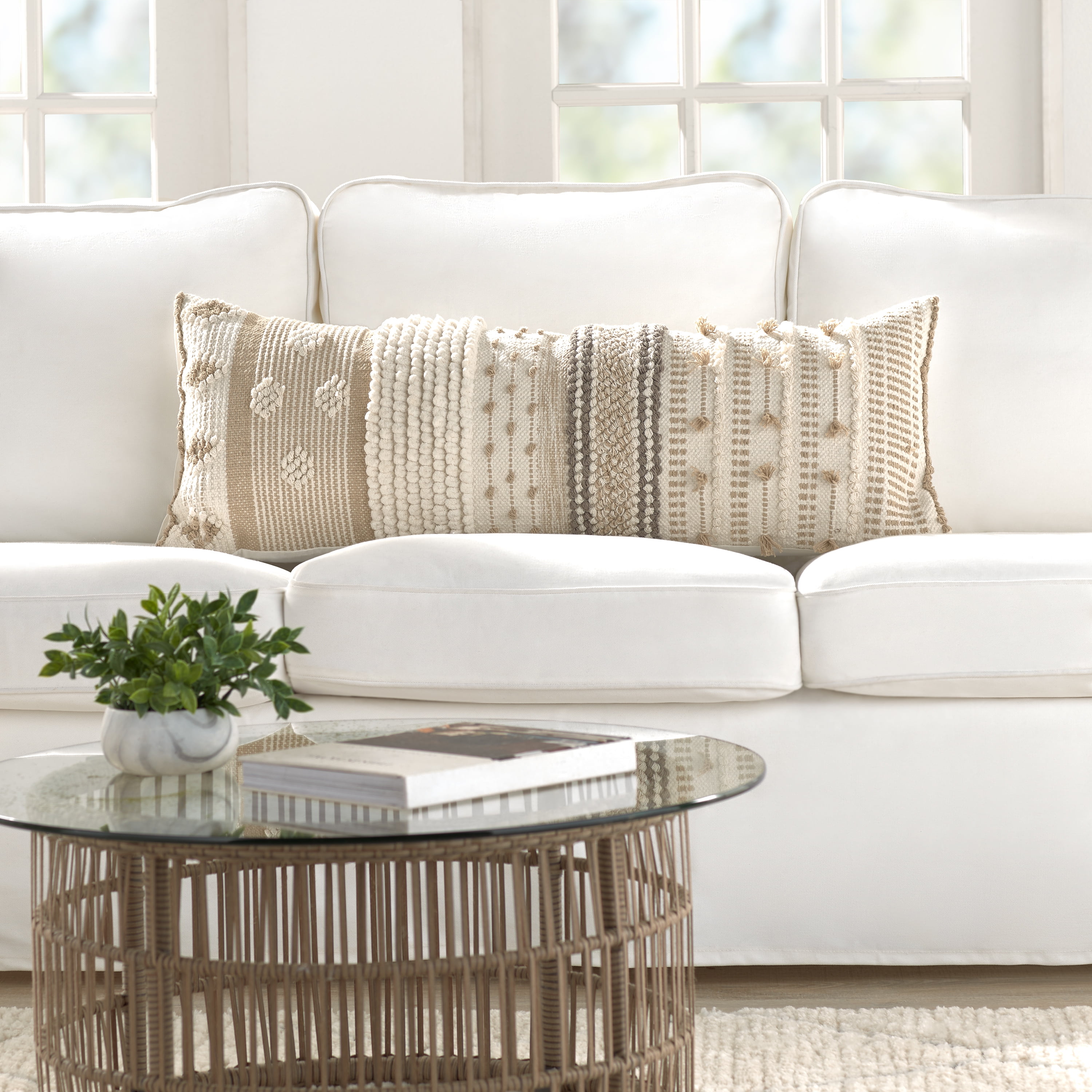 Beige Oversized Oblong Pillow by Dave & Jenny Marrs