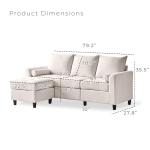 Beige L-Shaped Sofa Sectional for Small Spaces