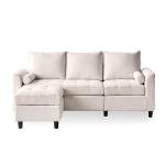 Beige L-Shaped Sofa Sectional for Small Spaces