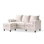 Beige L-Shaped Sofa Sectional for Small Spaces