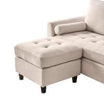 Beige L-Shaped Sofa Sectional for Small Spaces