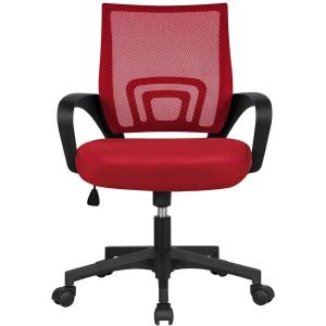 Red Adjustable Manager's Chair with Swivel